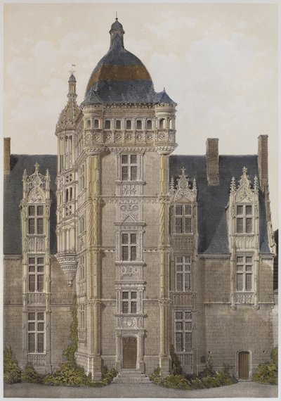 パリのサントゥアン城、マイエンヌ、「Les Chateaux de la vallee de la Loire」のイラスト、Ch。Boivin、1861年 作： Victor Jean Baptiste Petit