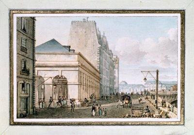 ポン・ヌフ近くのオーギュスタン広場にある新しい鶏肉市場の眺め、1810年頃のパリ（水彩画 作： Victor Jean Nicolle