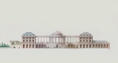 Chateau du Bouilh、Saint Andre de Cubzac、Aquitaine、c.1787（ペン、インク、トイレ）の最初のデザイン 作： Victor Louis