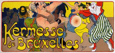 ライフスタイルベルギー、ブリュッセルのカーメス（謝肉祭）。V.ミグノのポスター、ベルギー、1890年頃（ポスター 作： Victor Mignot