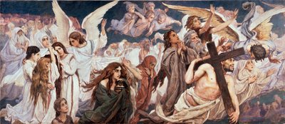 Devant le Paradis (Parte gauche) - 楽園の前 (左部分) - Viktor Mikhaylovich Vasnetsov (1848-1926) 作、キャンバスに油彩 作： Victor Mikhailovich Vasnetsov