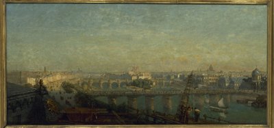 東からのパリ：1856年ルーヴル美術館の屋根から撮影された眺め（絵画） 作： Victor Navlet