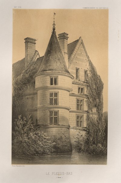 15 世紀の美しい建築物やモニュメント。 そしてXVI。 世紀: 15世紀と16世紀のフランスのシャトー: Pl. 68, Le Plessis-Bas (Aisne) 作： Victor Petit