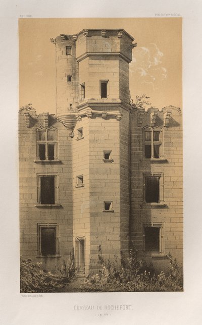15 世紀の美しい建築物やモニュメント。 そしてXVI。 世紀: 15世紀と16世紀のフランスの城 世紀: Pl. 69, Château de Rochefort (Côte d