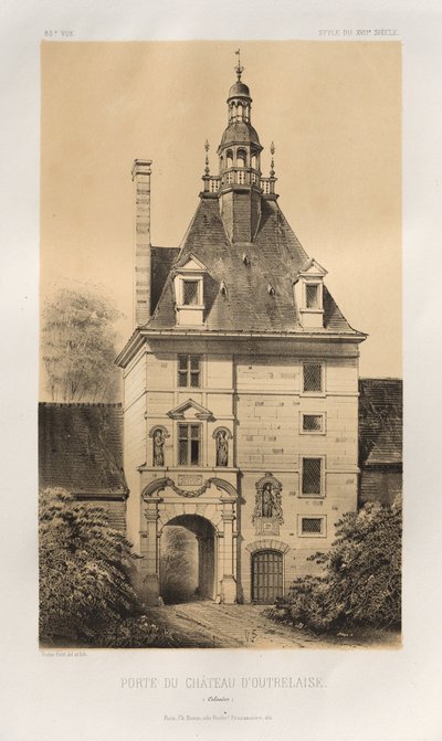 15 世紀の美しい建築物やモニュメント。 そしてXVI。 世紀: 15 世紀と 16 世紀のフランスの城 世紀: Pl. 85, Porte du Château d