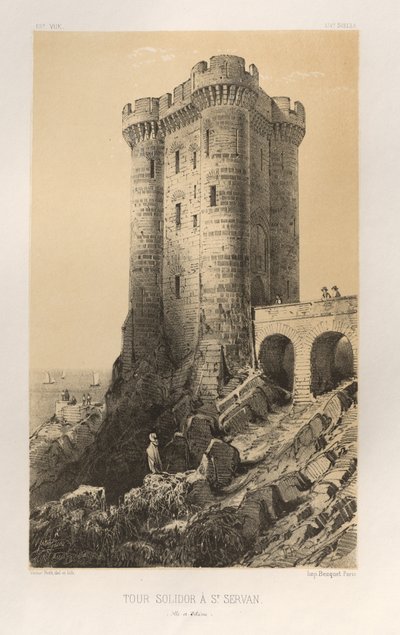 ... Pl。13、Tour Solidor a St. Servan Ille-et-Vilaine、1860。 作： Victor Petit