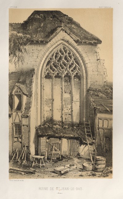 ... Pl。17、サン・ジャン・ル・バス・アイヌの廃墟、1860。 作： Victor Petit