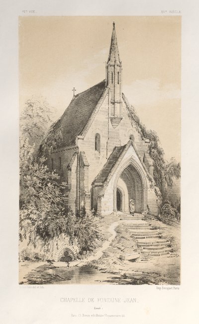 ... Pl。22、Chapelle de Fontaine-Jean Loiret、1860年発行。 作： Victor Petit