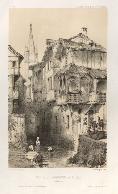 ... Pl 10、Vielles Maisons A Tulle Correze、1860。 作： Victor Petit