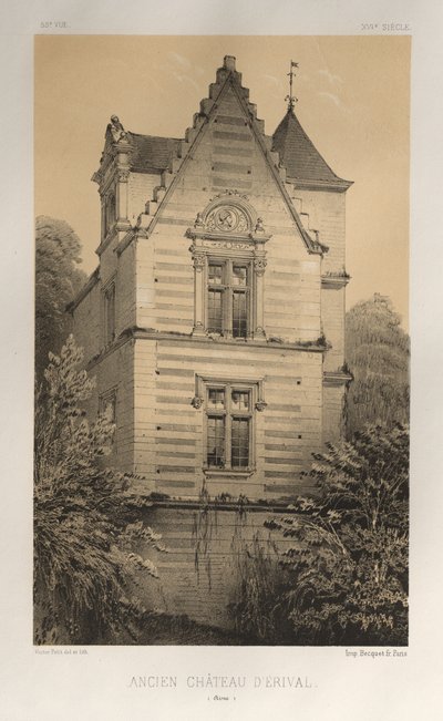 ... Pl 55、AncienChâteauDÉrivalAisne、1860。 作： Victor Petit