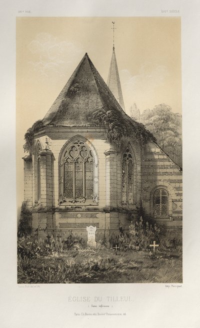 ... Pl 56、Eglise Du Tilleul Seine basse、1860。 作： Victor Petit