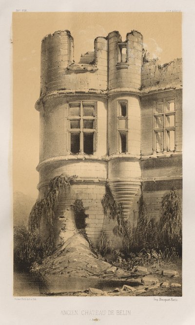 ... Pl 99、旧ベレンサルト城、1860年。 作： Victor Petit