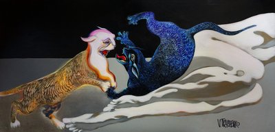 ブルー・ゴールド・フェライン・エンブレイス 作： Victor Tkachenko