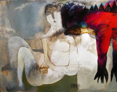 女と赤い悪魔 作： Victor Tkachenko