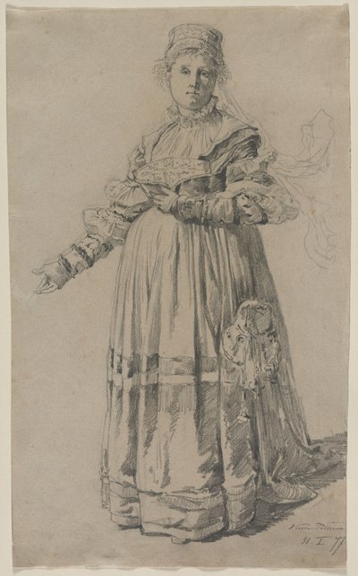 立っている女性、1877年。 作： Victor Tobler