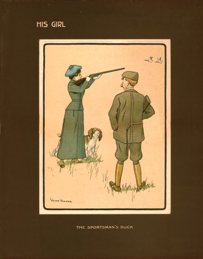 彼の女の子、スポーツマンのアヒル。 作： Victor Venner