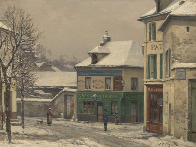 郊外の雪の影響、1875-85年頃 作： Victor Vignon