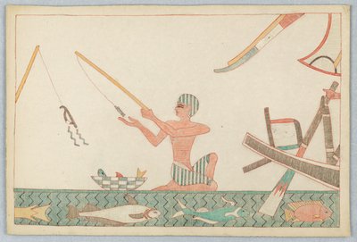 小さな魚と漁師、イソップ物語の挿絵 作： Victor Wilbour