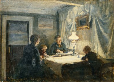 スカーゲン（芸術家の家族）の夜 作： Viggo Johansen