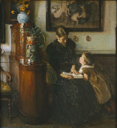 お母さん必読。 アーティストの妻と子供 作： Viggo Johansen