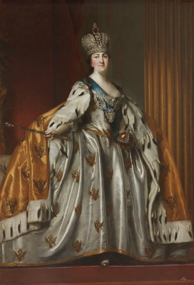 1762年以降の戴冠式のローブの女帝キャサリンII 1729-1796の肖像 作： Vigilius Erichsen