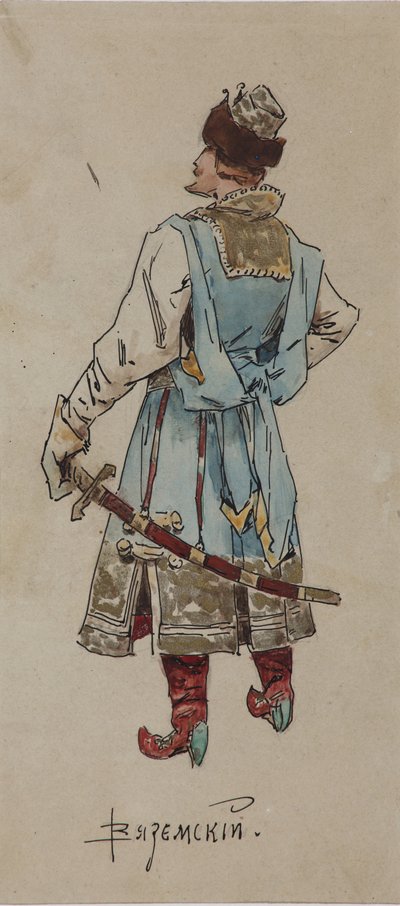 A. ルビンスタイン作オペラ「商人カラシニコフ」の衣装デザイン、1901 年 作： Viktor Andreyevich Simov