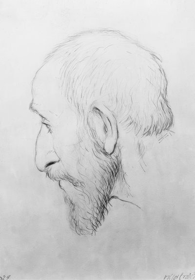 男性の肖像画の頭 作： Viktor Erdei