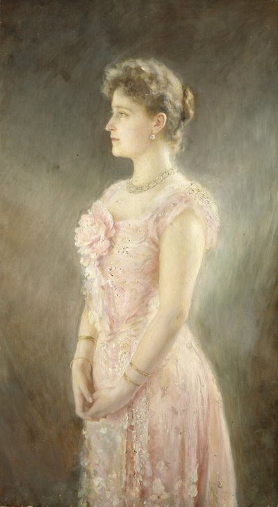 ロシア1872-1918年の皇后アレクサンドラフョードロヴナの肖像、ニコライ2世の妻、1901年 作： Viktor Karlovich Stemberg