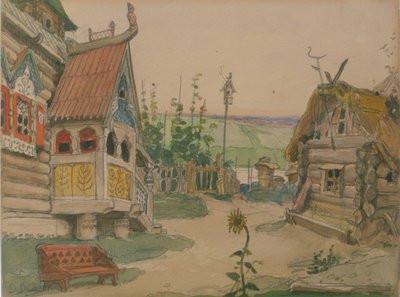 ベレンディエフカ。 N.リムスキーコルサコフ作、1885年のオペラ「雪の乙女」の舞台デザイン 作： Viktor Mikhaylovich Vasnetsov