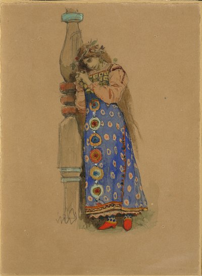 クパバ。 N.リムスキーコルサコフ作、1885年のオペラ「雪の乙女」の衣装デザイン 作： Viktor Mikhaylovich Vasnetsov