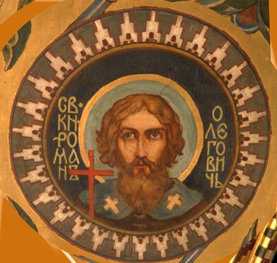 リャザンの聖王子ローマ時代のオレゴビッチ、1885-1896年 作： Viktor Mikhaylovich Vasnetsov