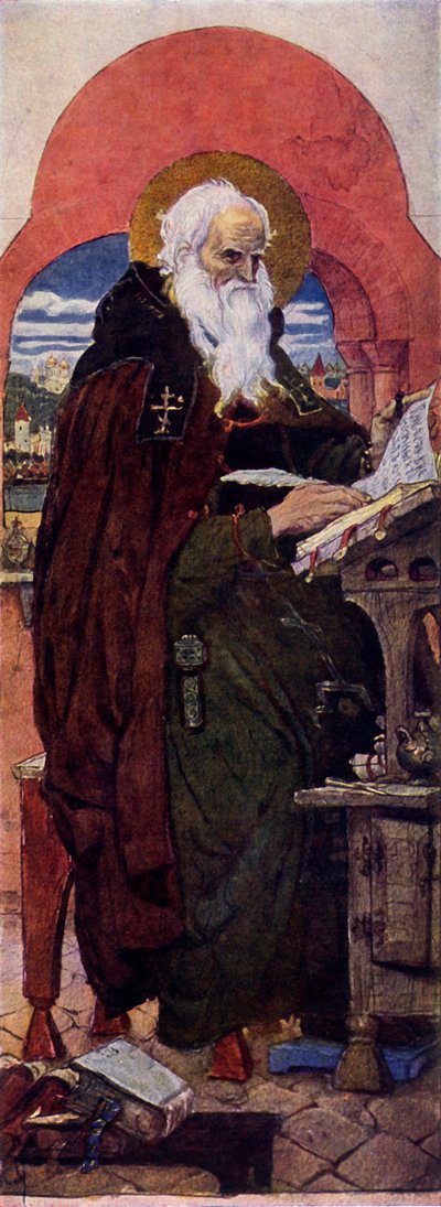 Blessed Chronicler Nestor、c1885-1896、1965。 作： Viktor Mikhaylovich Vasnetsov