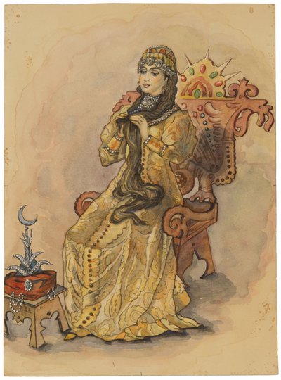 ネスメヤナを笑わなかった王女、1896 作： Viktor Mikhaylovich Vasnetsov