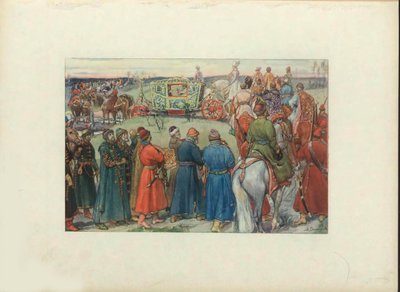 皇帝アレクセイ・ミハイロビッチは狩猟に乗りました、1896 作： Viktor Mikhaylovich Vasnetsov