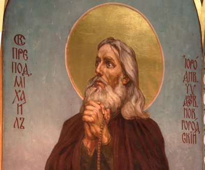 名誉あるマイケル、クロップス修道院の愚か者、キリスト、1885-1896 作： Viktor Mikhaylovich Vasnetsov