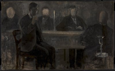5 つの肖像画。 ストックホルムのティエルスカ・ギャラリーで絵画を学ぶ 作： Vilhelm Hammershøi