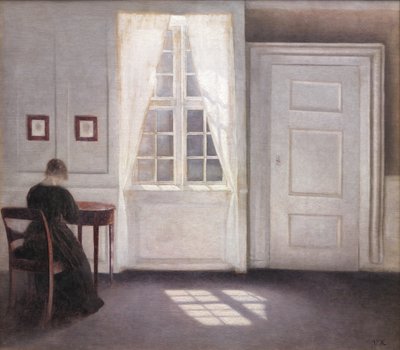 Strandgade のインテリア、床の日光 作： Vilhelm Hammershøi