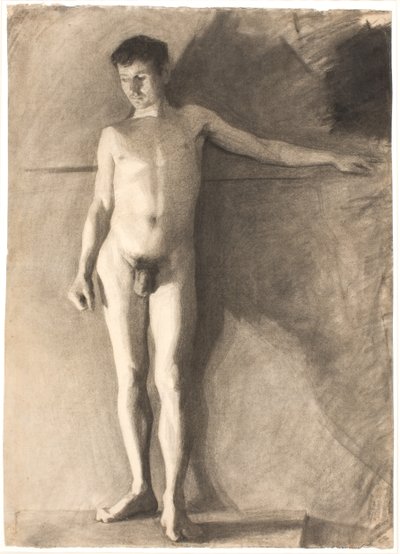 立っている男性モデル 作： Vilhelm Hammershøi
