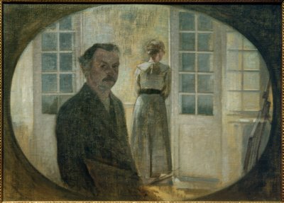アーティストと彼の妻 作： Vilhelm Hammershoi