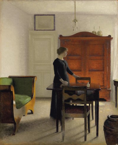 インテリアのアイダ、1897 作： Vilhelm Hammershoi