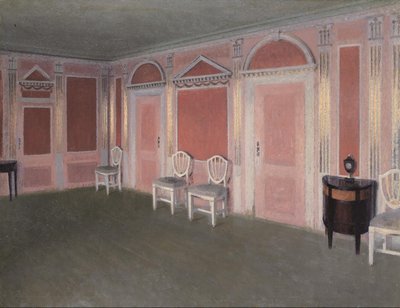 ルイ16世様式の室内。画家の自宅より。ラーベクス・アレ 作： ヴィルヘルムハンマースホイ