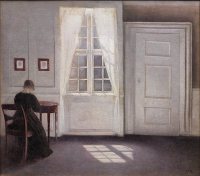 Strandgade のインテリア、床の日光 作： Vilhelm Hammershøi