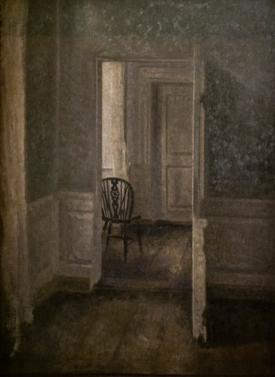ウィンザーチェアのあるインテリア 作： Vilhelm Hammershoi