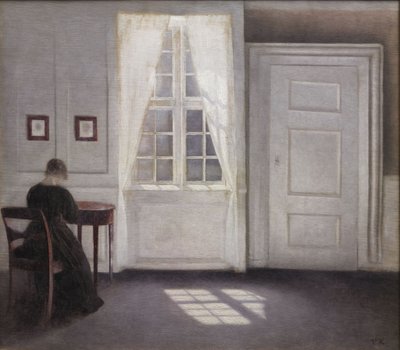 床に太陽の光が当たるストランドストリートに住んでいる、1901 作： Vilhelm Hammershoi