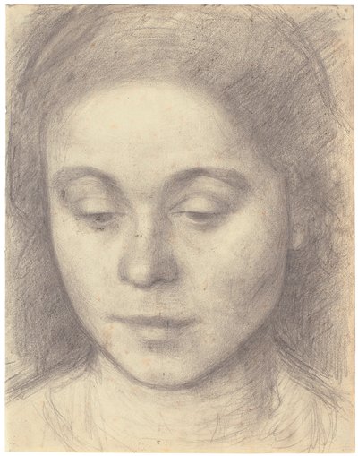 アーティストの妻アイダの肖像、1898年（鉛筆） 作： Vilhelm Hammershoi