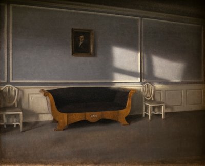 居間の陽光、III 作： Vilhelm Hammershoi