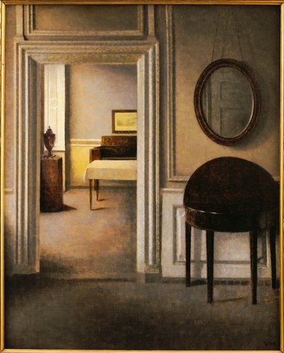 音楽室、30 Strandgade、c.1907 作： Vilhelm Hammershoi