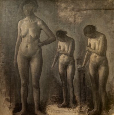 女性ヌードの3つの習作 作： Vilhelm Hammershoi