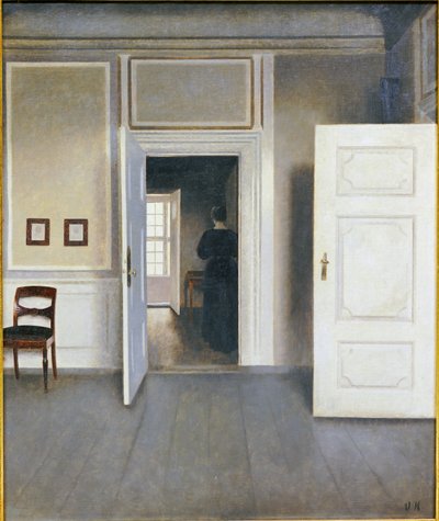 インテリアの女性、Strandgrade 30、1901 作： Vilhelm Hammershoi