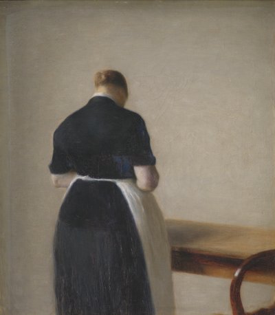 後ろから見た女性 作： Vilhelm Hammershoi